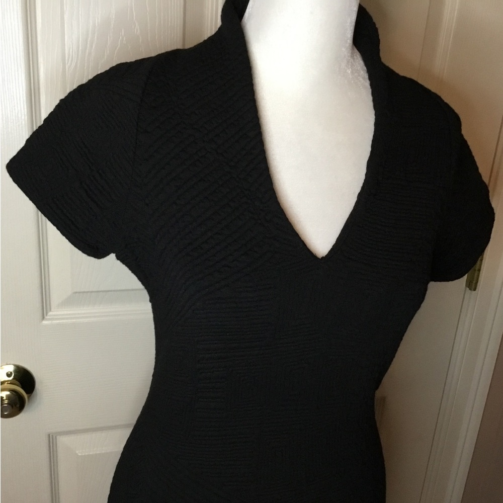 Alexis Black V-Neck Short Sleeve Knit Dress  - Size S